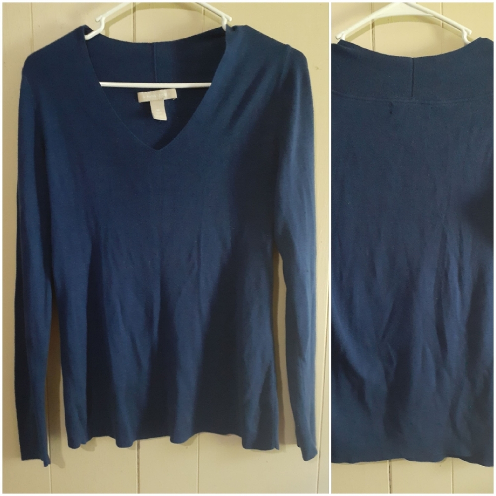 Banana Republic blue v neck long sleeve top sweate